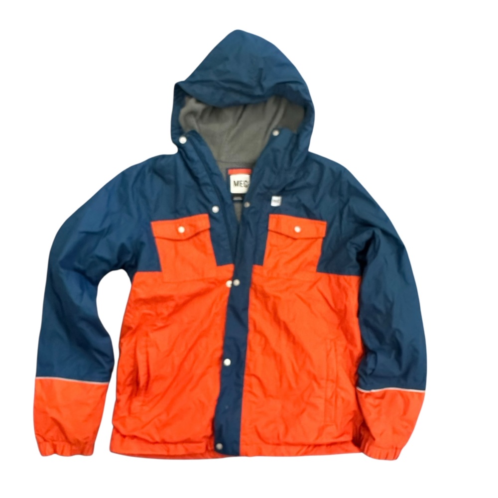 MEC Alto‎ Jacket Boys Size 16 Fleece Lined Hooded Orange Blue